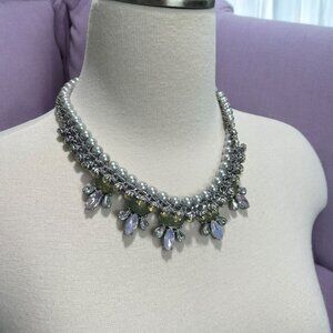 Elegant Faux Pearl and Crystal Collar Necklace Elegant Stylish Formal Chic  Date